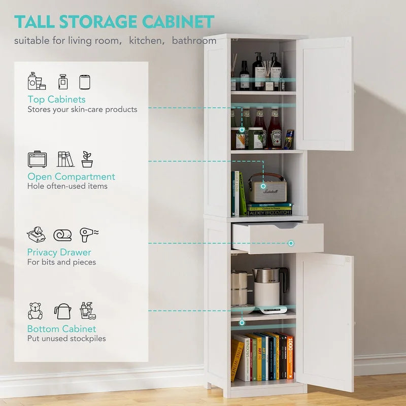 Mobiletto da bagno alto, dispensa stretta indipendente da 64H