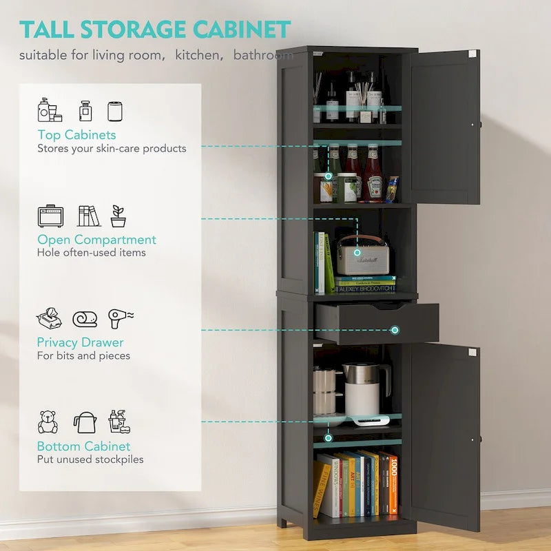 Mobiletto da bagno alto, dispensa stretta indipendente da 64H
