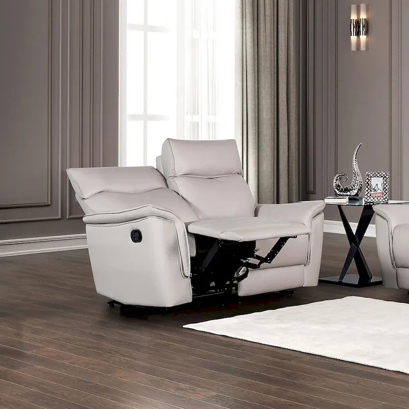 Modernes Zweisitzer-Sofa aus Lederimitat mit Liegefunktion