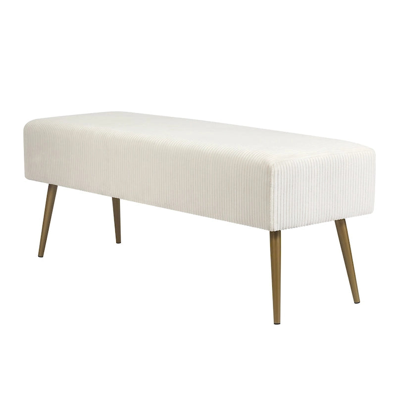 43 Inch Velvet Bench Bed Bench with Gold